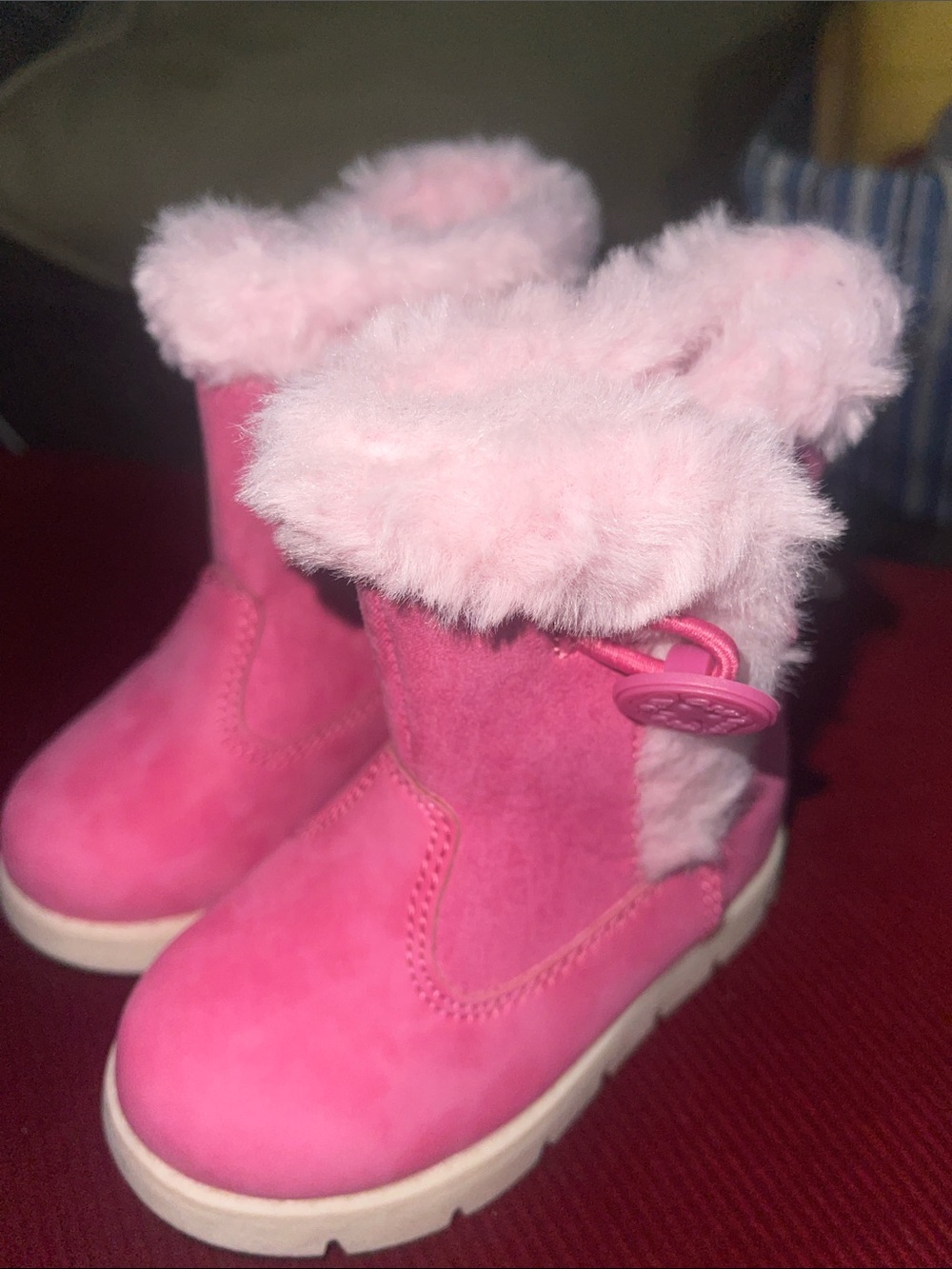 OshKosh B'gosh Pink Furry Cuff Toddler Boots